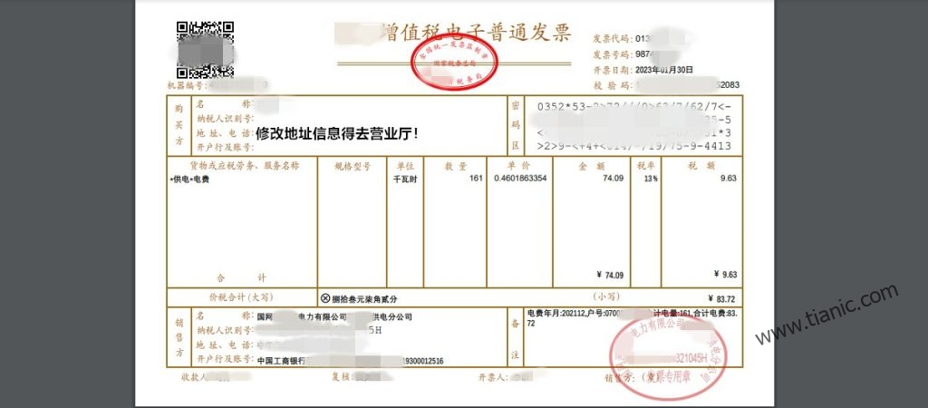 国家电网电力发票作为中文版中国大陆国内地址证明文件
